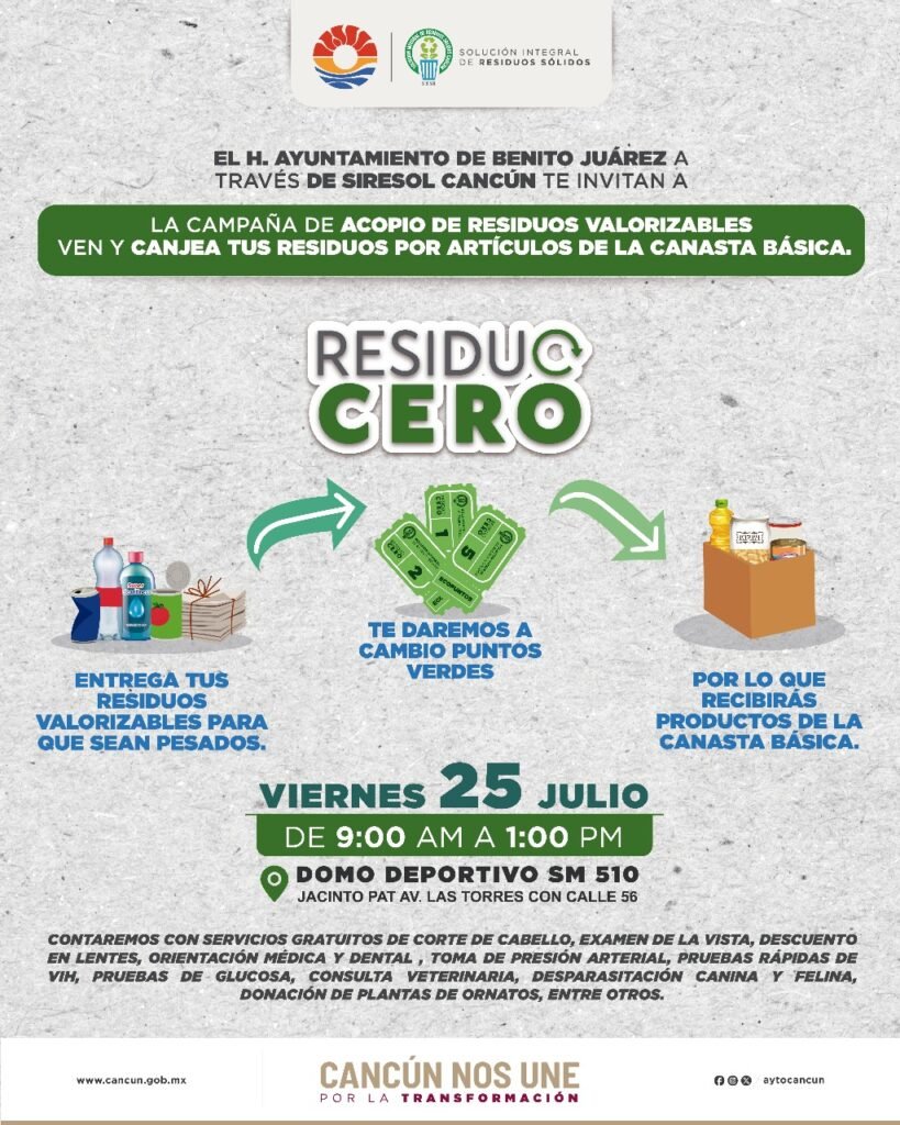 INVITA AYUNTAMIENTO DE BJ A PARTICIPAR EN LA PRÓXIMA JORNADA DE “RESIDUO CERO”